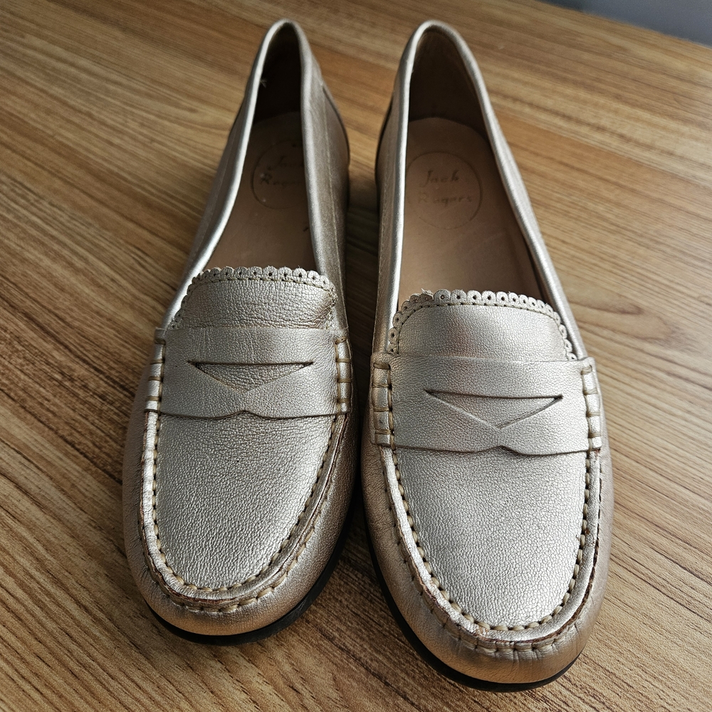 Jack Rogers Metallic Gold Loafers